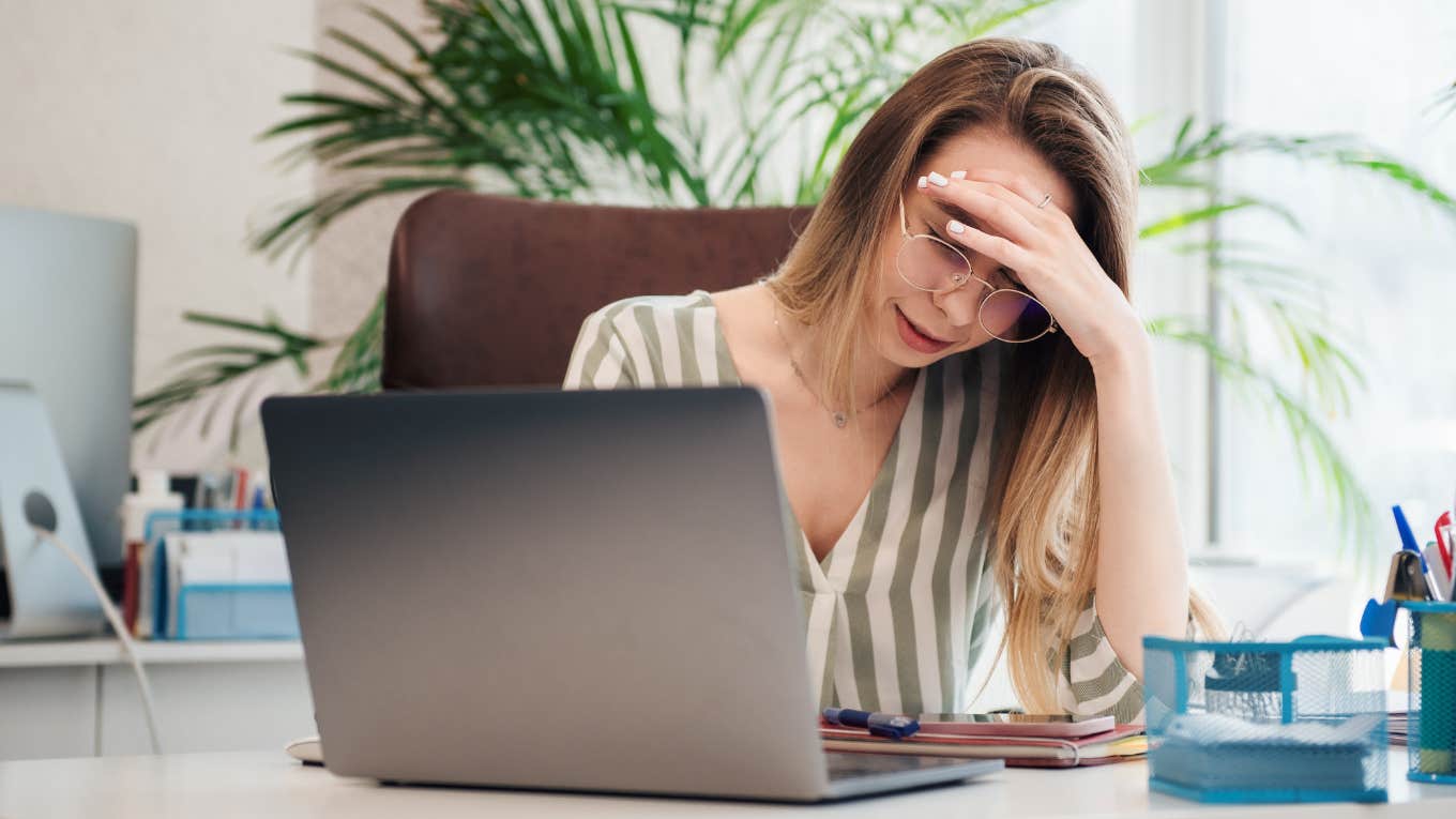 Autistic Worker Fired For 'Performance Issues' Tells Boss To Call Her Father To Explain Autistic worker looking upset while on an online meeting.