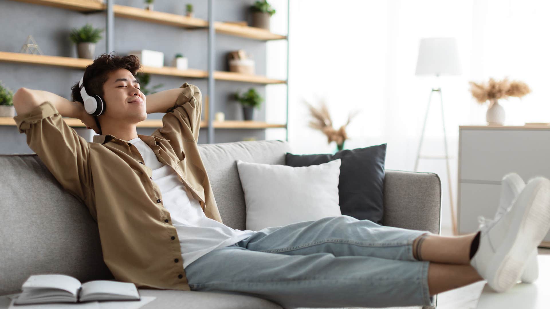 man relaxing and unbothered