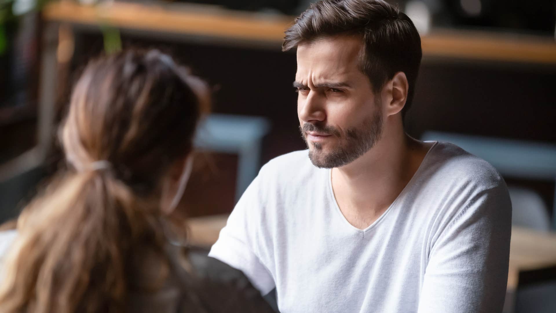 upset man unwilling to change as relationship problem