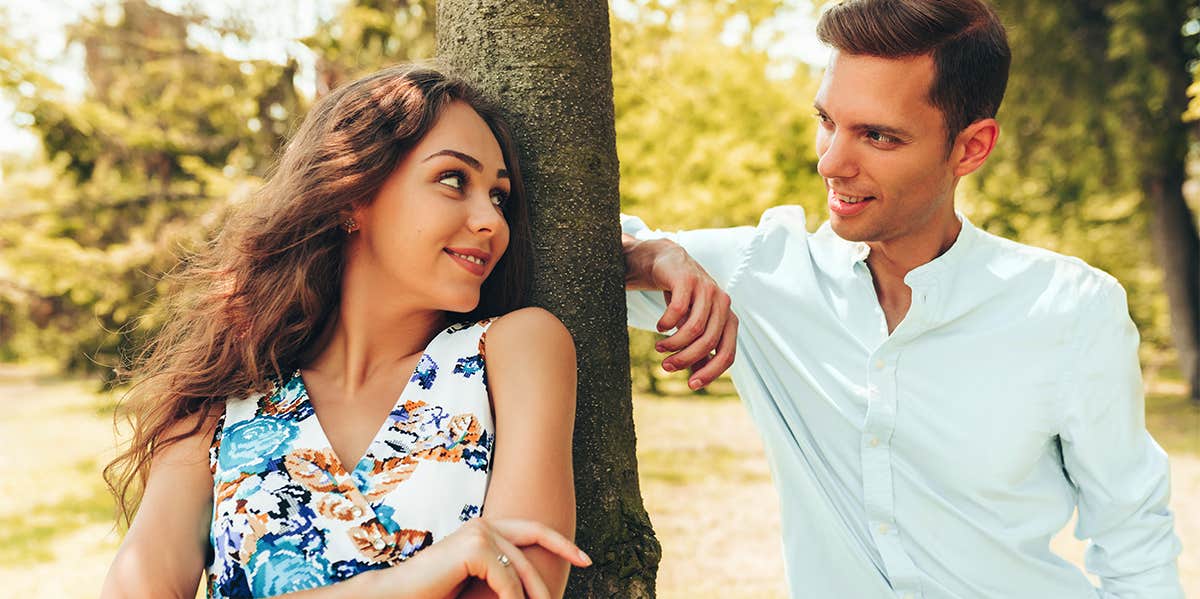 The Best Way To Approach A Guy If You Want To Attract His Attention woman flirting with man