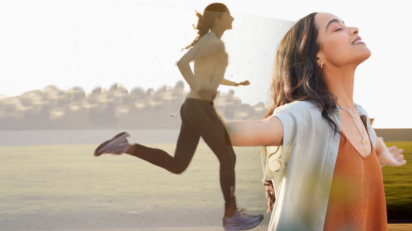 How To change your life when choosing happiness is impossible Woman running through desert, rejoicing in happiness